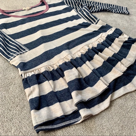 Oddy Navy & Oatmeal Striped Peplum - Picture 4 of 9